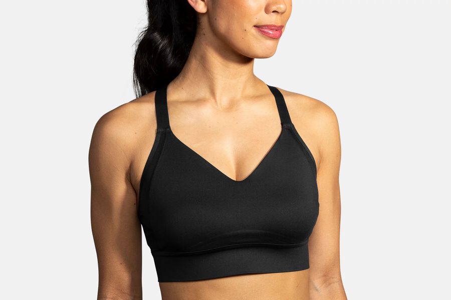 Womens Brooks Drive Interlace Run Bras Black | Clothing 8130-RCTPS